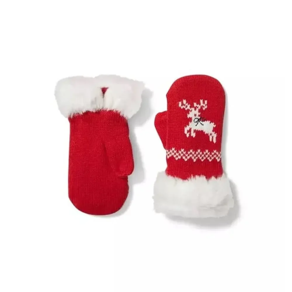 NWT❤️Janie and Jack Reindeer Mittens sz10/12